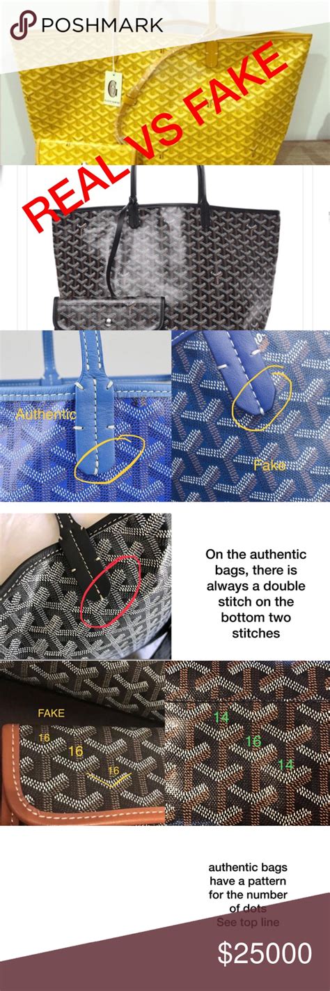 authentic vs fake goyard tote|goyard tote knockoff.